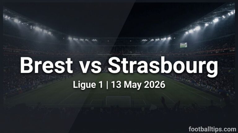 Brest vs Strasbourg Prediction, Preview & Betting Tips | 13/05/2026