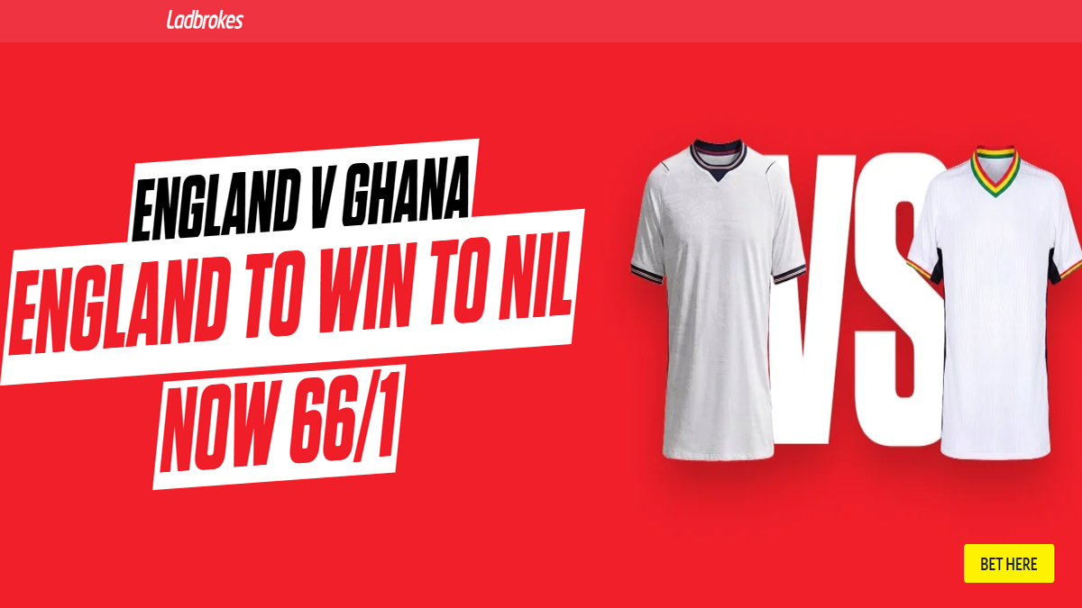 Ladbrokes England vs Ghana 66/1 offer