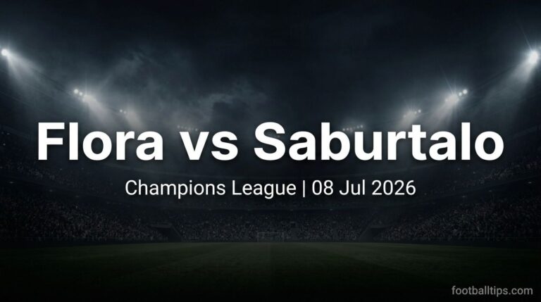 Flora vs Saburtalo Prediction & Tips | Champions League